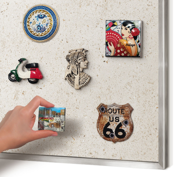 Tábla nyaralási mágneseknek ezüst keret Finom háttér