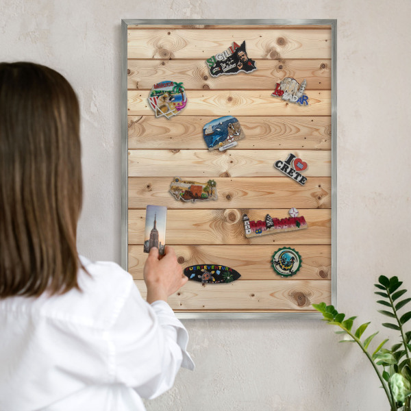 Tábla nyaralási mágneseknek ezüst keret Fa táblák