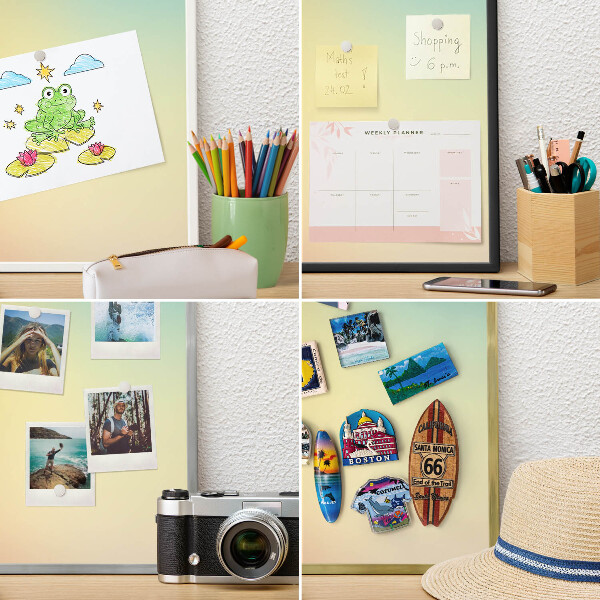 Keretes fém mágnestábla ezüst színben Színátmenet
