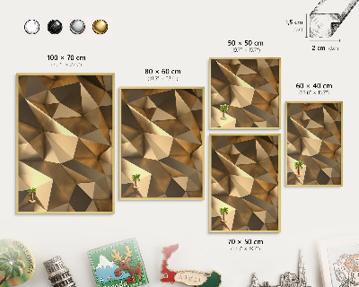 Dekoratív fali mágnestábla arany keret Meleg geometria