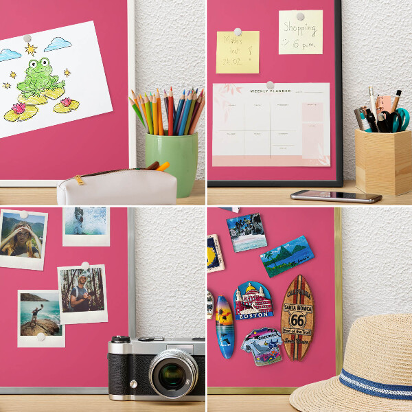 Dekoratív fali mágnestábla arany keret Energia rózsaszín