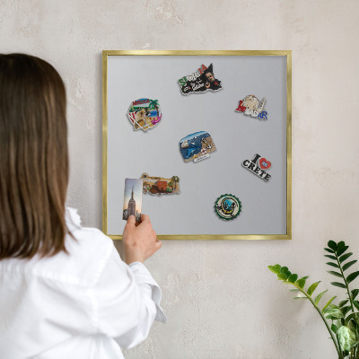 Dekoratív fali mágnestábla arany keret Szürke színátmenet