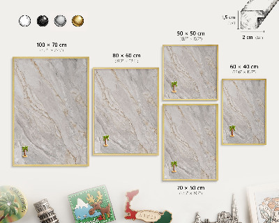 Keretes mágneses tábla arany színben Márvány elegancia