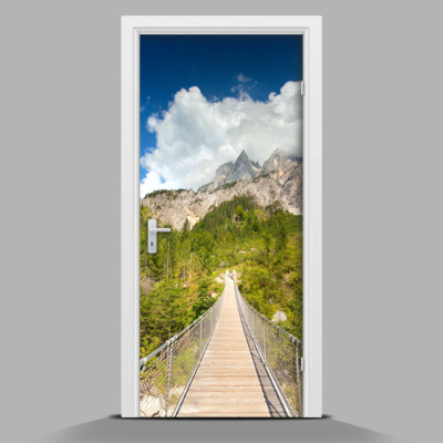 Fotótapéta ajtóra Függő híd a hegyekben