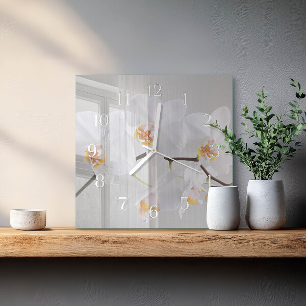 Szögletes fali üvegóra Orchidea