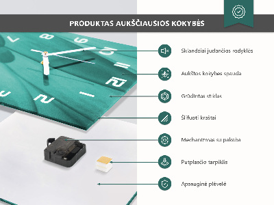 Szögletes fali üvegóra Orchidea