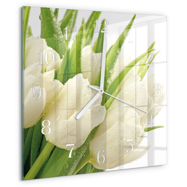 Szögletes fali üvegóra Tulipánok