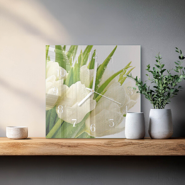 Szögletes fali üvegóra Tulipánok