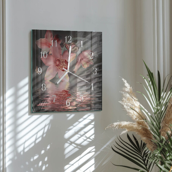 Szögletes fali üvegóra Orchidea