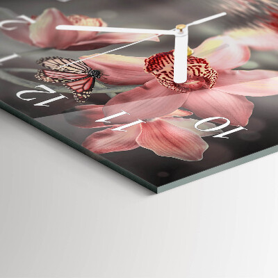 Szögletes fali üvegóra Orchidea