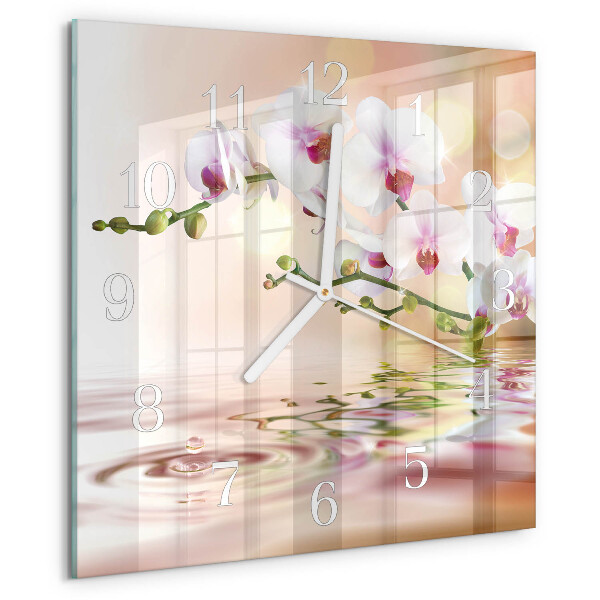 Szögletes fali üvegóra Orchidea
