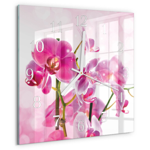 Szögletes fali üvegóra Orchidea