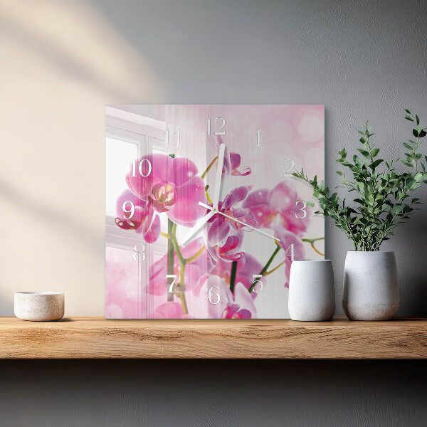 Szögletes fali üvegóra Orchidea