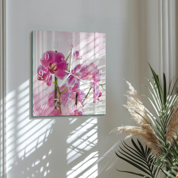 Szögletes fali üvegóra Orchidea