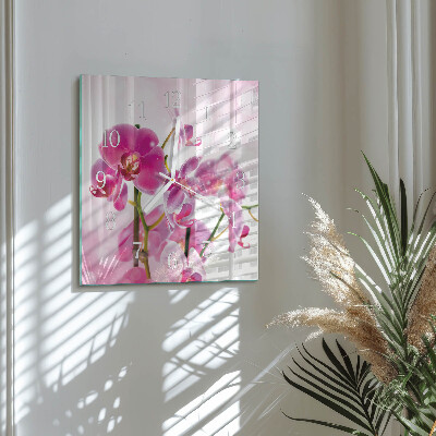 Szögletes fali üvegóra Orchidea