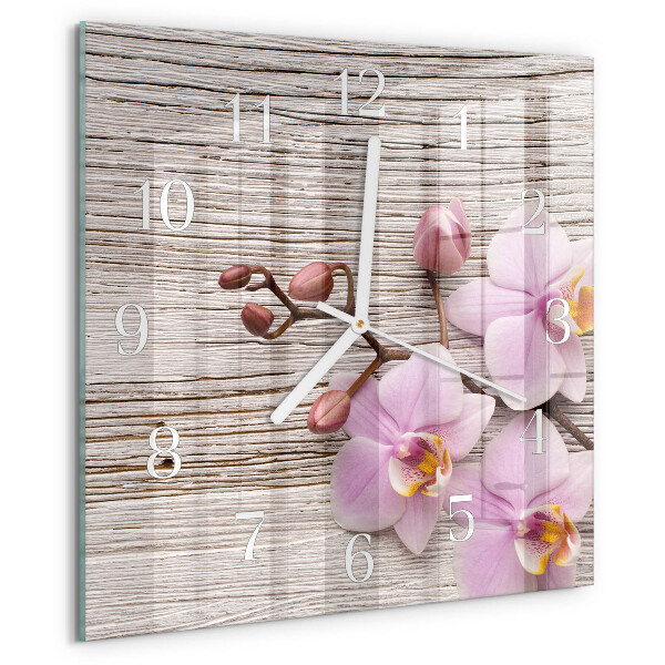 Szögletes fali üvegóra Orchidea