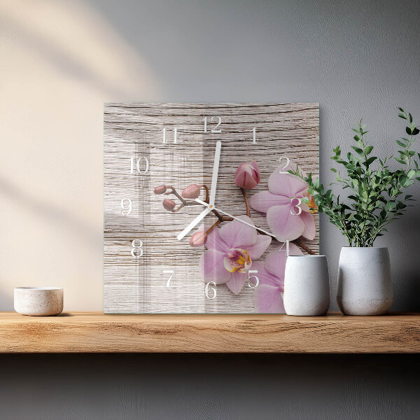 Szögletes fali üvegóra Orchidea