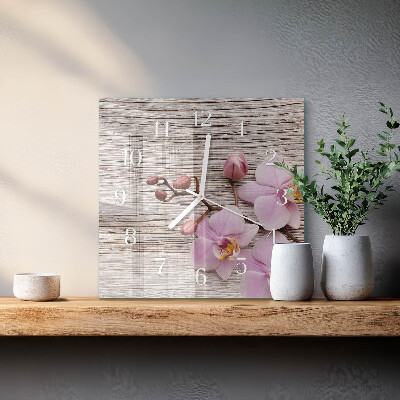 Szögletes fali üvegóra Orchidea