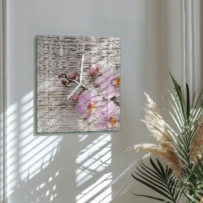 Szögletes fali üvegóra Orchidea