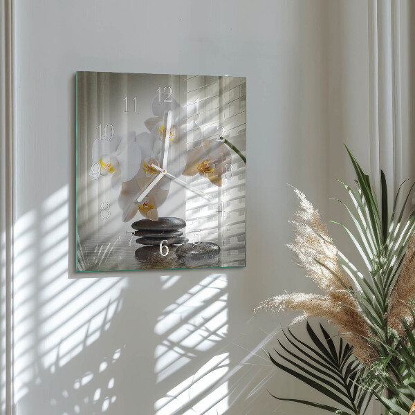 Szögletes fali üvegóra Orchidea
