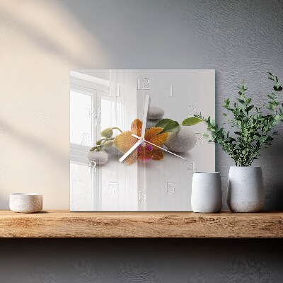 Szögletes fali üvegóra Orchidea