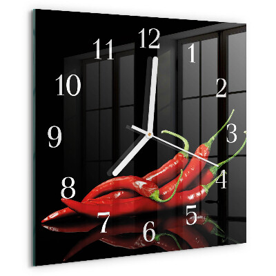 Szögletes fali üvegóra Chili paprika
