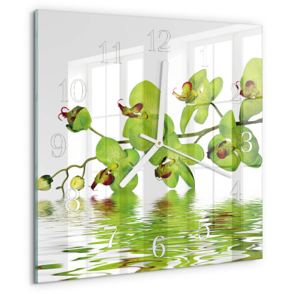 Szögletes fali üvegóra Orchidea