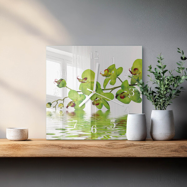 Szögletes fali üvegóra Orchidea