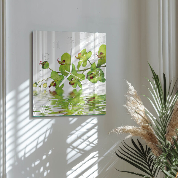 Szögletes fali üvegóra Orchidea