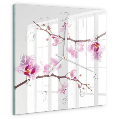 Szögletes fali üvegóra Orchidea