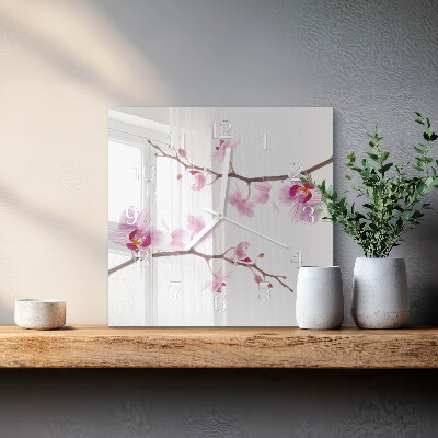 Szögletes fali üvegóra Orchidea