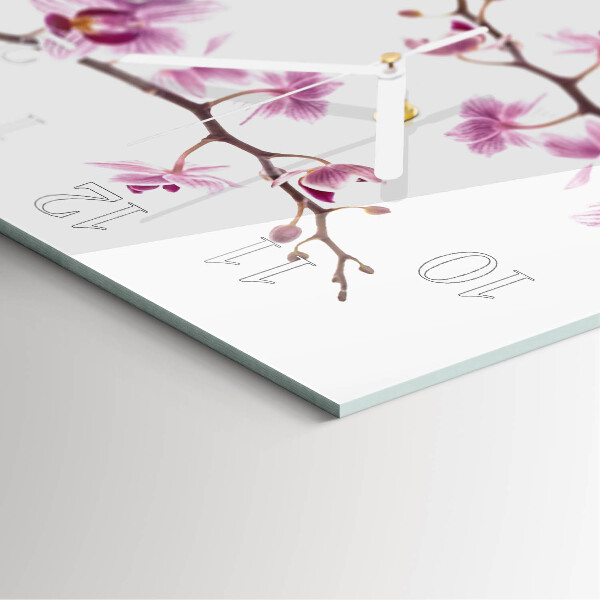 Szögletes fali üvegóra Orchidea