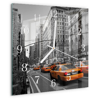 Szögletes fali üvegóra New York-i taxi