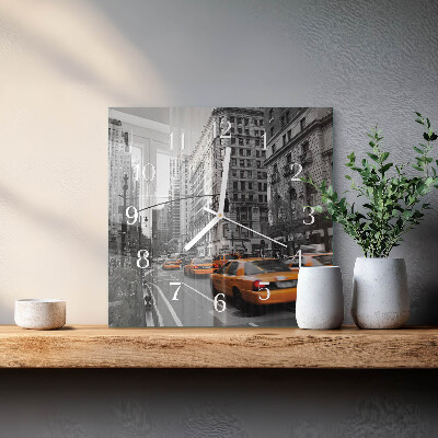 Szögletes fali üvegóra New York-i taxi