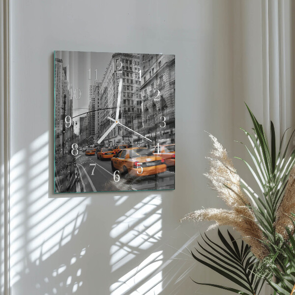Szögletes fali üvegóra New York-i taxi