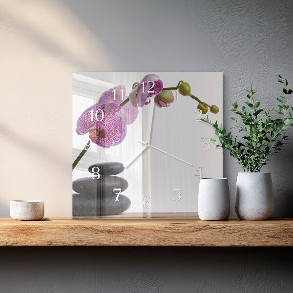 Szögletes fali üvegóra Orchidea