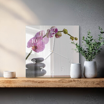 Szögletes fali üvegóra Orchidea