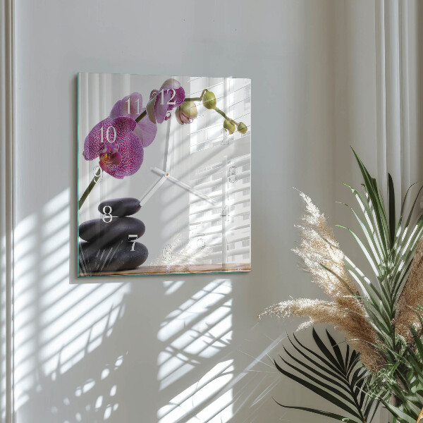 Szögletes fali üvegóra Orchidea