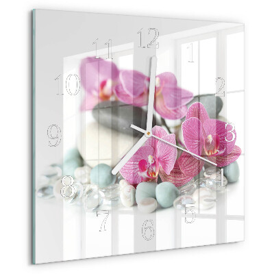 Szögletes fali üvegóra Orchideák