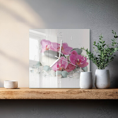 Szögletes fali üvegóra Orchideák