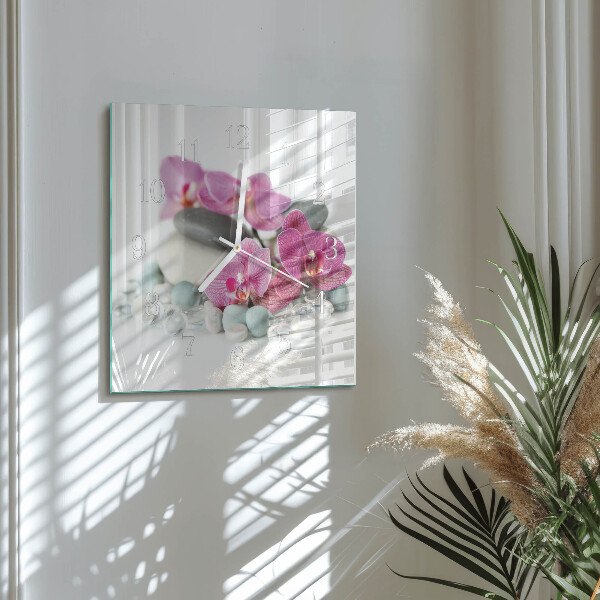 Szögletes fali üvegóra Orchideák