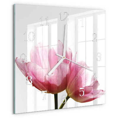 Szögletes fali üvegóra Tulipánok