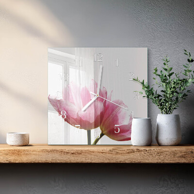 Szögletes fali üvegóra Tulipánok