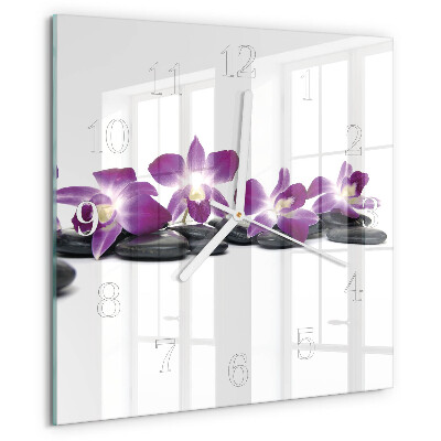 Szögletes fali üvegóra Orchidea