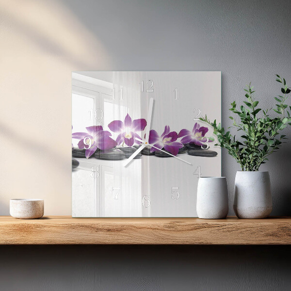 Szögletes fali üvegóra Orchidea