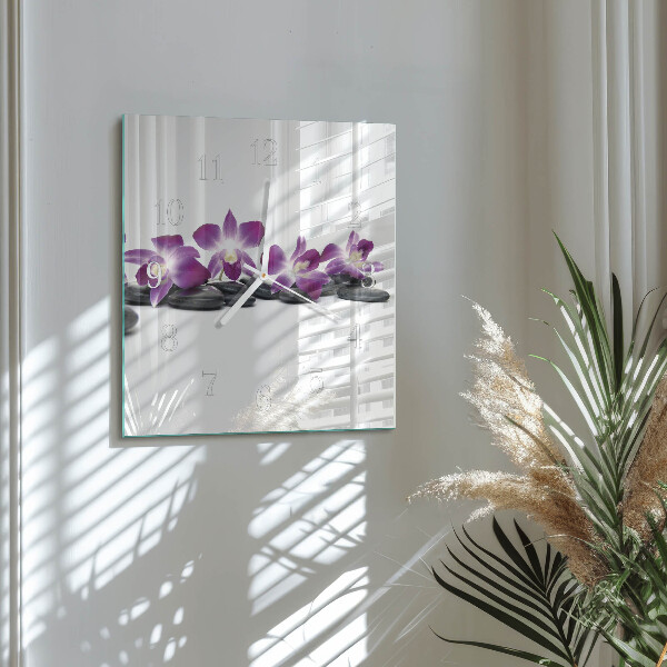 Szögletes fali üvegóra Orchidea