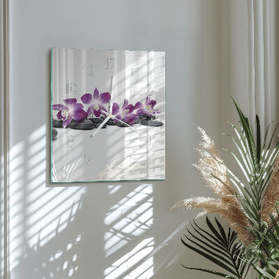 Szögletes fali üvegóra Orchidea