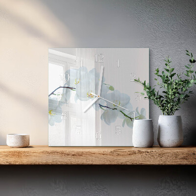 Szögletes fali üvegóra Orchidea