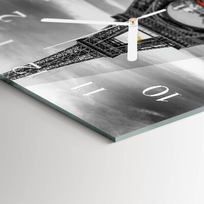 Szögletes fali üvegóra Eiffel-torony autó