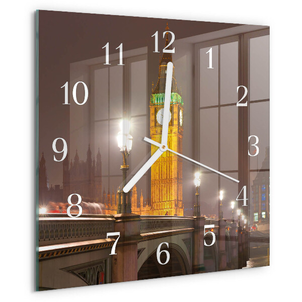 Szögletes fali üvegóra Big Ben